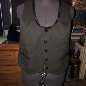 Feminine grey pin stripe vest